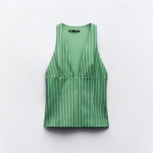 Zara striped Top Green Women’s Small